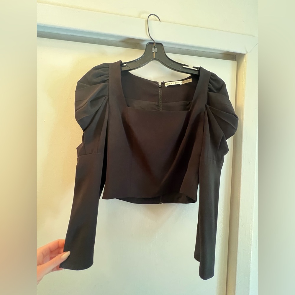 Alice + Olivia Rach Puff Sleeve Top